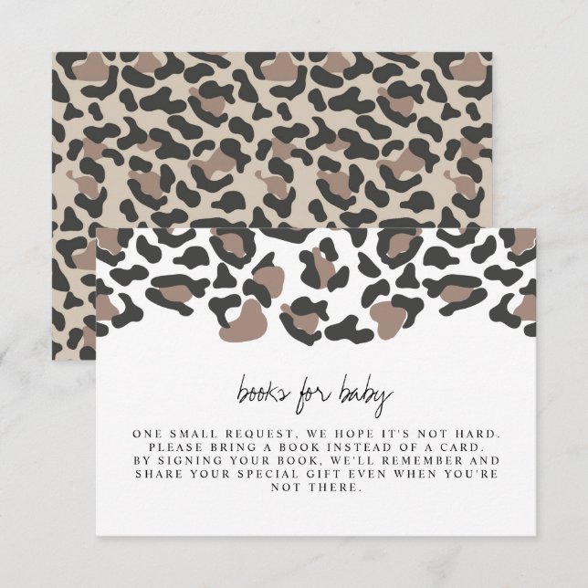 Aubree - Leopard Print Baby Books for Baby Insert Einladung (Vorne/Hinten)