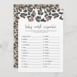 AUBREE Leopard Print Baby Word Scramble Game Invi Einladung
