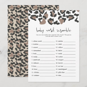AUBREE Leopard Print Baby Word Scramble Game Invi Einladung