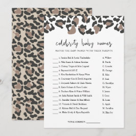 AUBREE Leopard Print Celebrity Baby Names Game Einladung