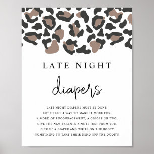 AUBREE Leopard Print Late Night Diapers Game Poster