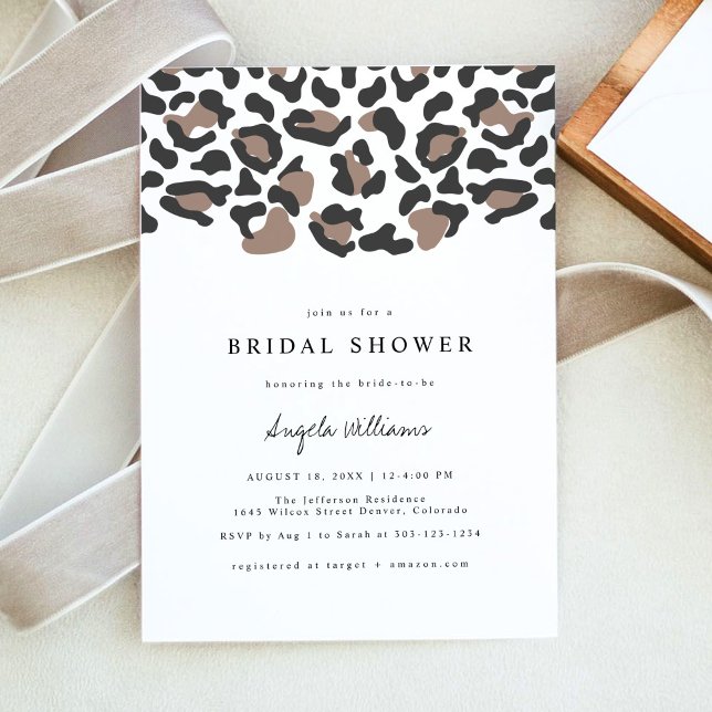 AUBREE Leopard Print Safari Bridal Shower Einladung (Von Creator hochgeladen)