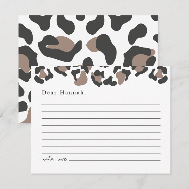 AUBREE Leopard Print Safari Time Capsule Begleitkarte (Vorne/Hinten)
