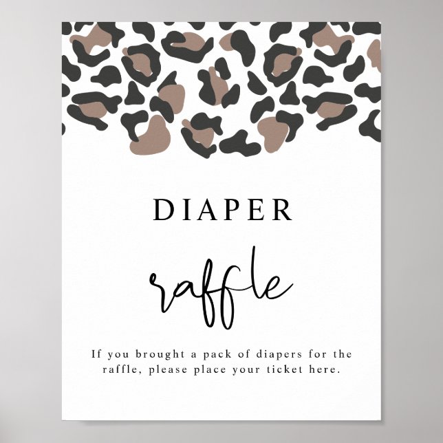 AUBREE Leopard Print Safari Windeln Raffle Game Poster (Vorne)