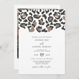 AUBREE Modern Leopard Print Safari Foto Hochzeit Einladung