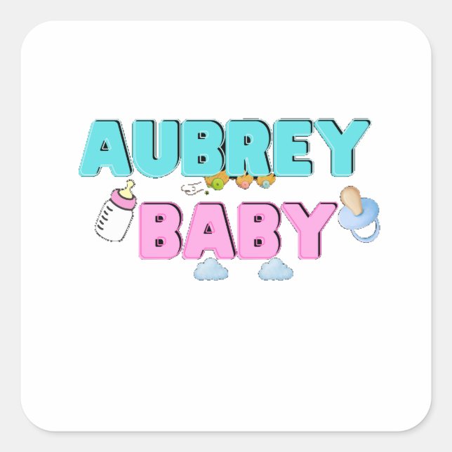 Aubrey Baby Quadratischer Aufkleber (Vorderseite)