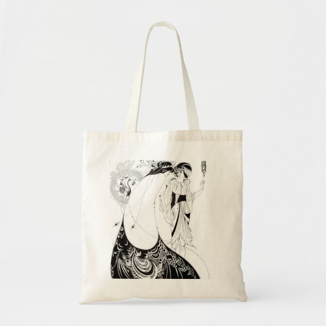 Aubrey Beardsley die Pfau-Rock-Taschen-Tasche Tragetasche (Vorne)
