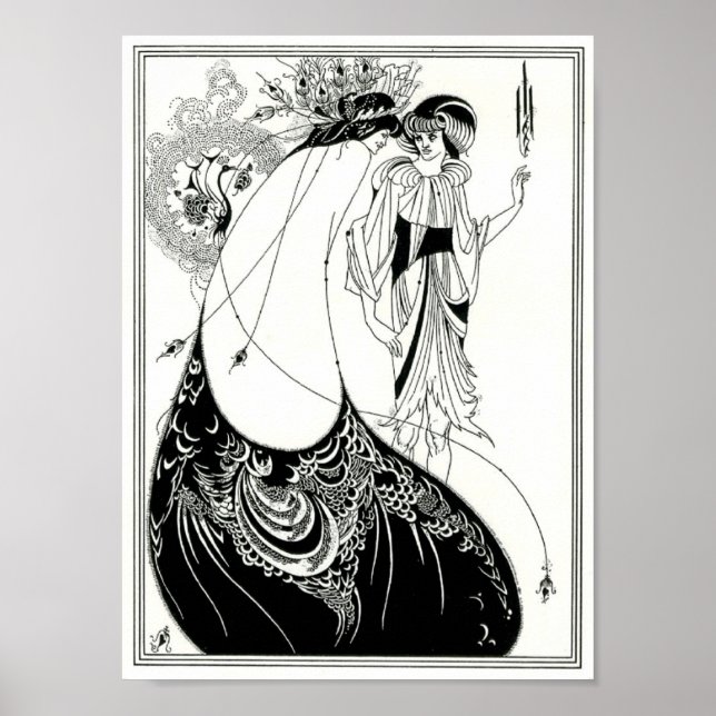 Aubrey Beardsley Peacock Skirt Poster (Vorne)