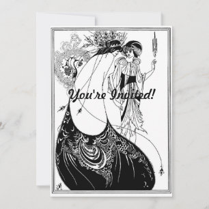 Aubrey Beardsley The Peacock Skirt Art Nouveau Einladung