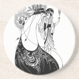 Aubrey Beardsley The Peacock Skirt Art Nouveau Sandstein Untersetzer