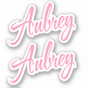 Aubrey Decorative Name in Pink x2 Aufkleber