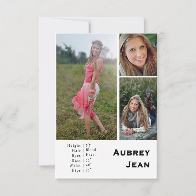 Aubrey Jean Comp Card | Entwurf 1 (Vorderseite)