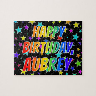 "AUBREY" Vorname, Spaß "GLÜCKLICHER GEBURTSTAG" Puzzle