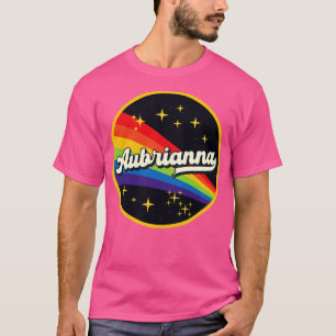 Aubrianna Regenbogen im Vintage-Stil im Weltraum T-Shirt