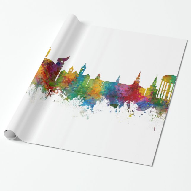 Auburn Alabama Skyline Geschenkpapier (Ungerollt)