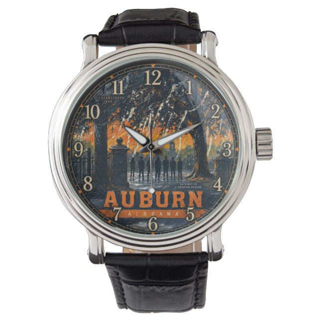 Auburn Alabama Sunset  Armbanduhr (Vorderseite)