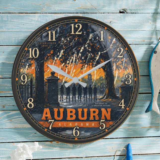 Auburn Alabama Sunset  Große Wanduhr (Von Creator hochgeladen)