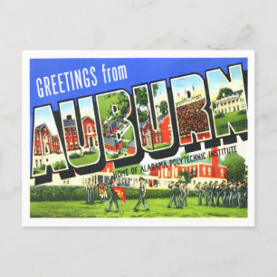 Auburn, Alabama Vintag Big Letters Postcard Postkarte