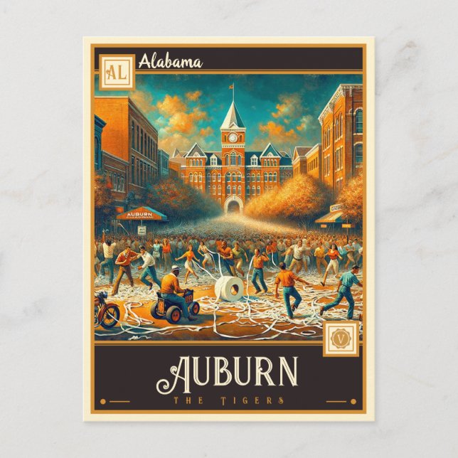 Auburn, Alabama | VINTAG Postkarte (Vorderseite)