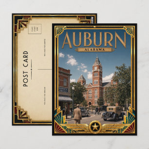 Auburn Alabama Vintage Art Deco Golden Age Postkarte