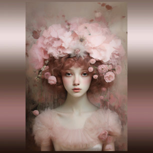 Auburn Beauty - Ein Frauenportrait und Blume Seidenpapier