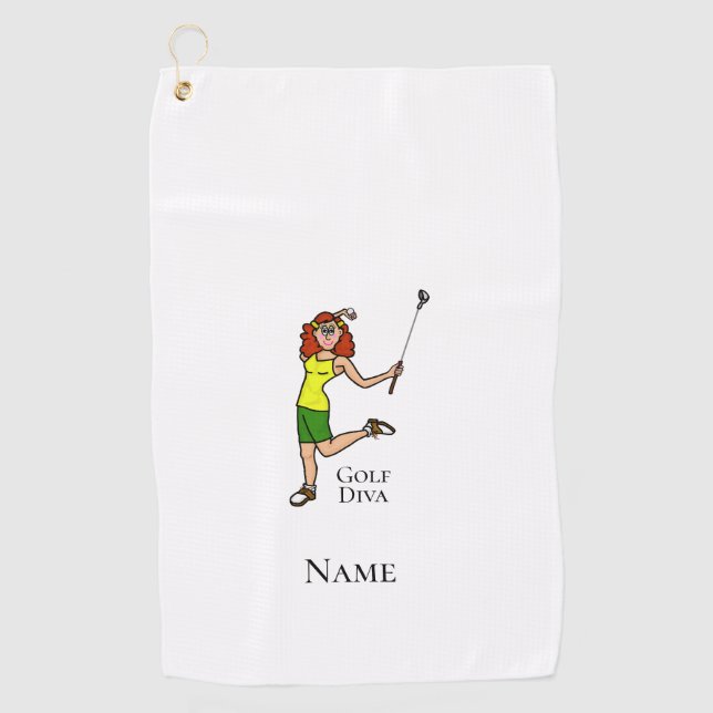 Auburn Female Golf Diva Golf Handtuch (Vorderseite)