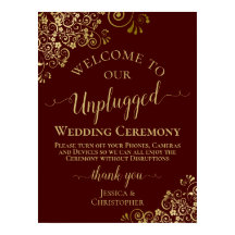 Auburn & Gold Stylish Unplugged Wedding Zeremonie