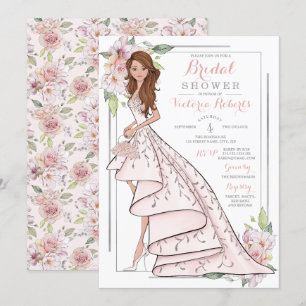 Auburn Hair Bride Brautparty Einladung