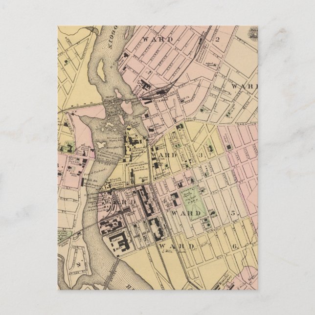 Auburn, Lewiston Karte (Vorderseite)