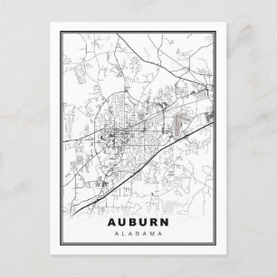Auburn Map Postkarte