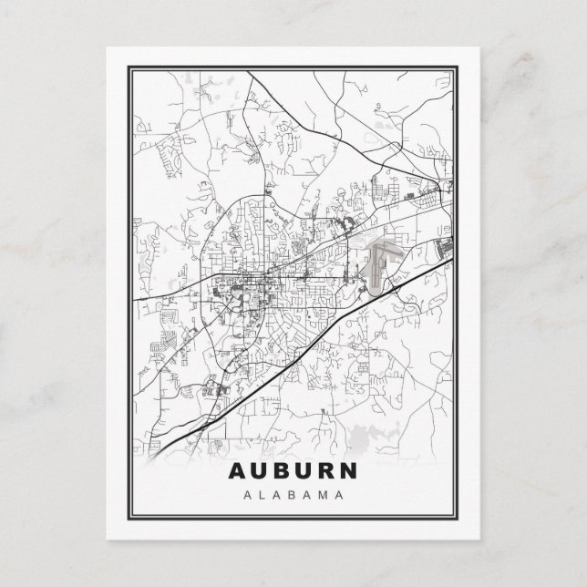 Auburn Map Postkarte (Vorderseite)