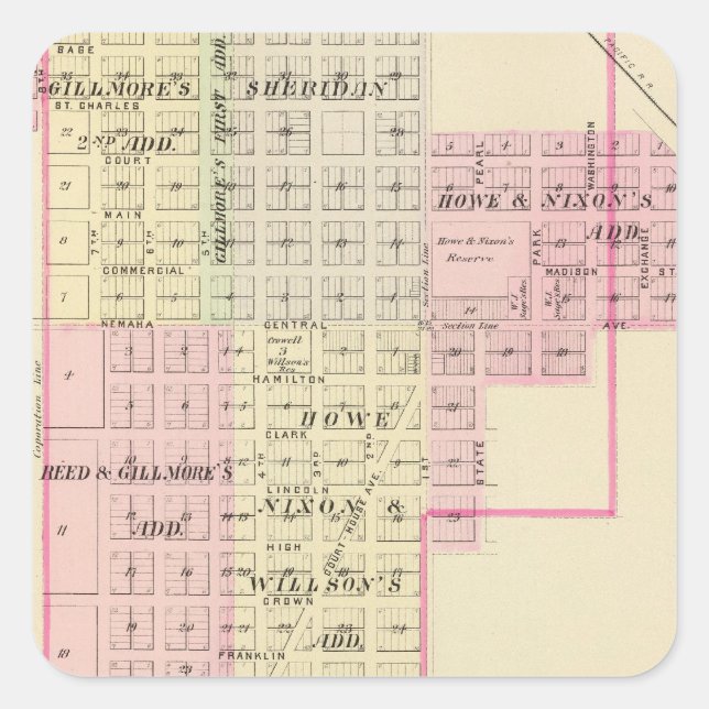 Auburn, Nebraska Quadratischer Aufkleber (Vorderseite)