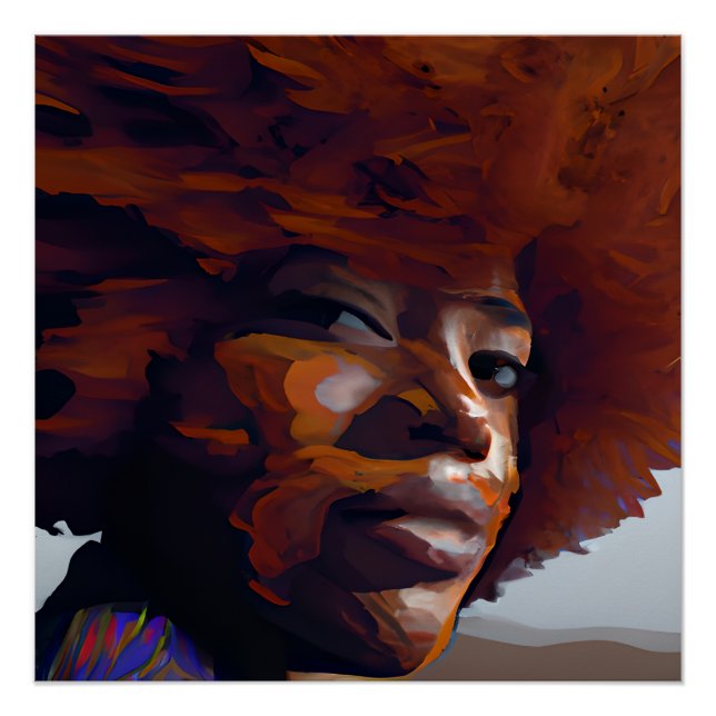 Auburn Queen Orange Brown Hair Black Melanin Afro Poster (Vorderseite)