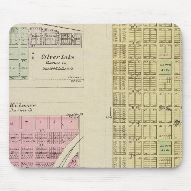 Auburn, Silver Lake, Kilmer und Richland, Kansas Mousepad (Vorne)
