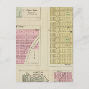 Auburn, Silver Lake, Kilmer und Richland, Kansas Postkarte