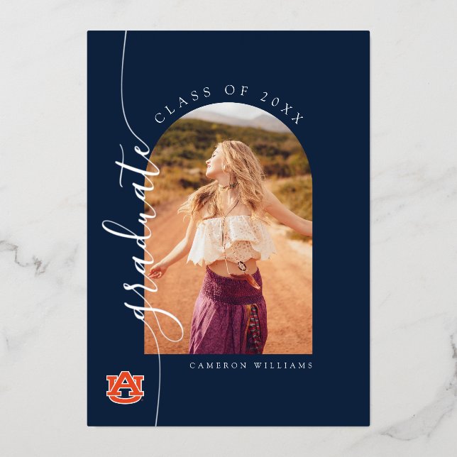 Auburn University Abschluss - Auburn Tigers Folieneinladung (Vorderseite)