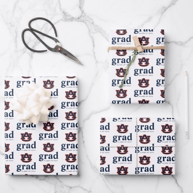 Auburn University Abschluss | Auburn Tigers Geschenkpapier Set (Vorderseite)