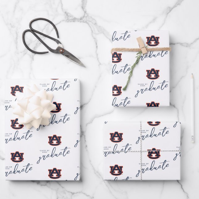 Auburn University Abschluss | Auburn Tigers Geschenkpapier Set (Vorderseite)