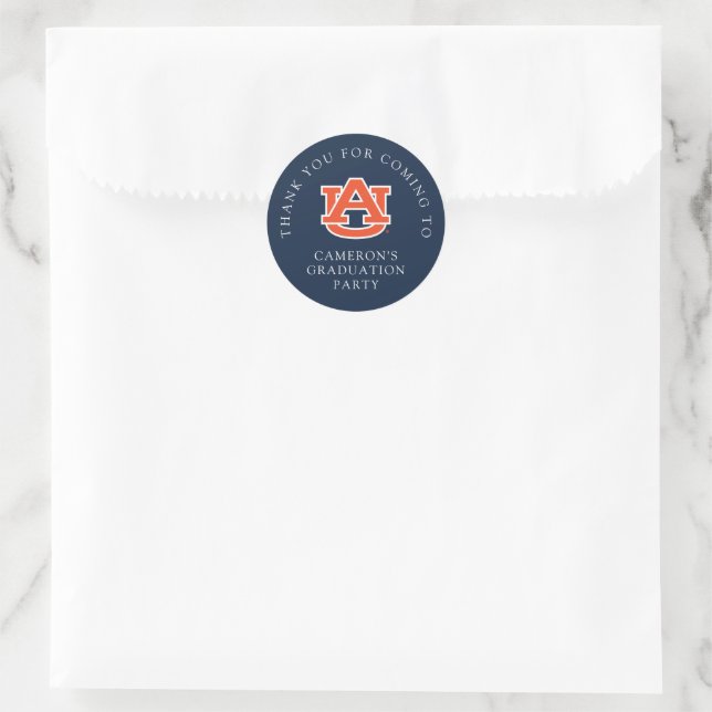 Auburn University Abschluss - Auburn Tigers Runder Aufkleber (Tasche)