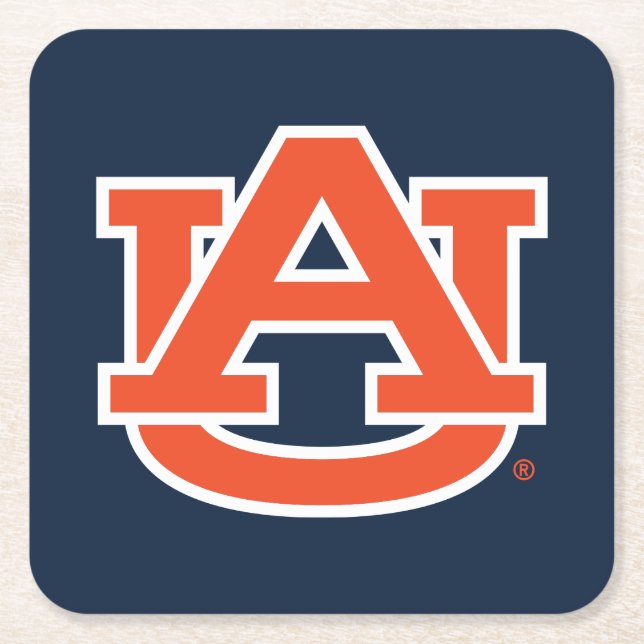 Auburn University | Auburn UA Logo Rechteckiger Pappuntersetzer (Vorderseite)