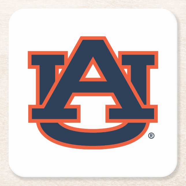 Auburn University | Auburn UA Logo Rechteckiger Pappuntersetzer (Vorderseite)