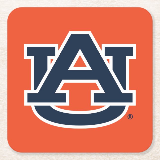 Auburn University | Auburn UA Logo Rechteckiger Pappuntersetzer (Vorderseite)