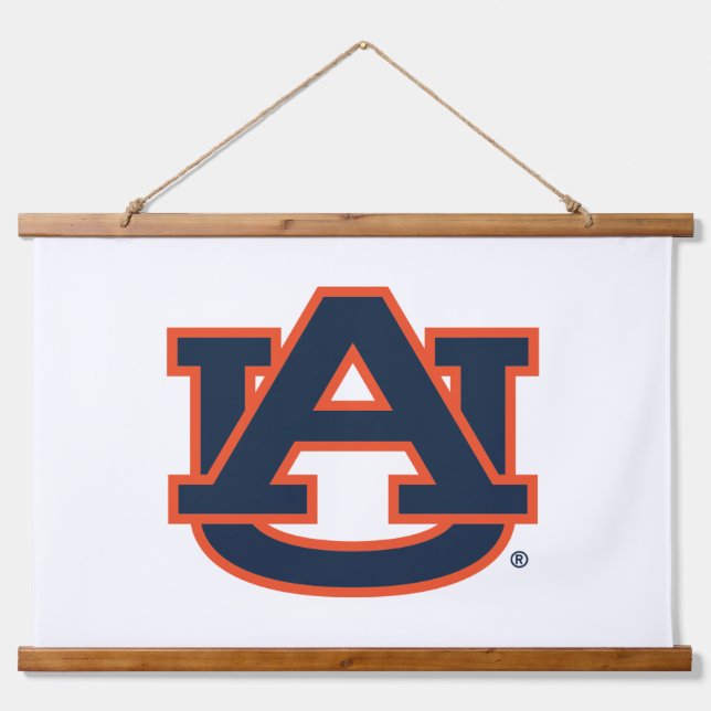Auburn University | Auburn UA Logo Wandteppich Mit Holzrahmen (Vorne)