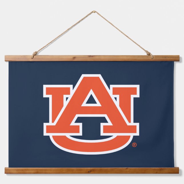 Auburn University | Auburn UA Logo Wandteppich Mit Holzrahmen (Vorne)