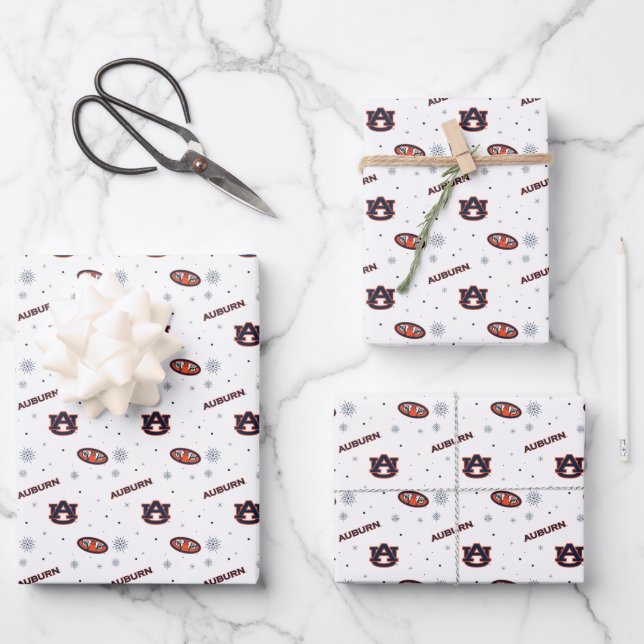 Auburn University | Urlaubsmuster Geschenkpapier Set (Vorderseite)