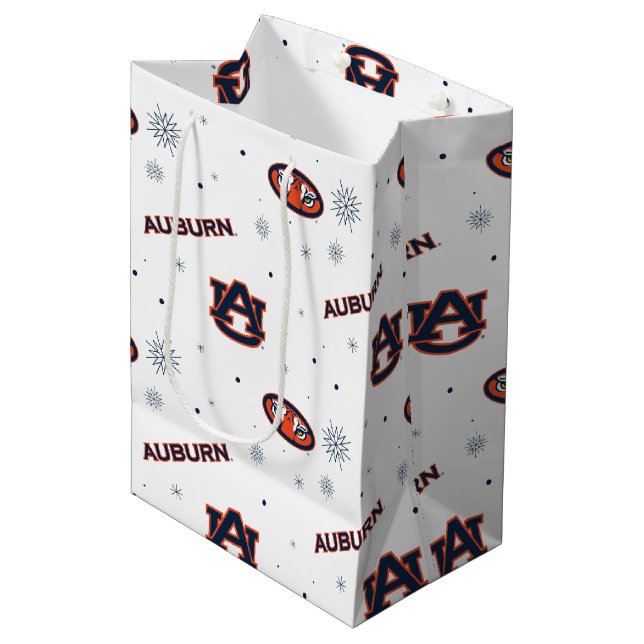 Auburn University | Urlaubsmuster Mittlere Geschenktüte (Vorderseite Schrägansicht)