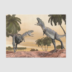 Aucasaurusdinosaurierkampf - 3D übertragen Seidenpapier