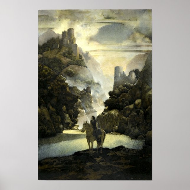 Aucassin sucht Nicolette von Maxfield Parrish Poster (Vorne)