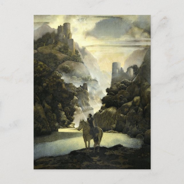 Aucassin sucht Nicolette von Maxfield Parrish Postkarte (Vorderseite)