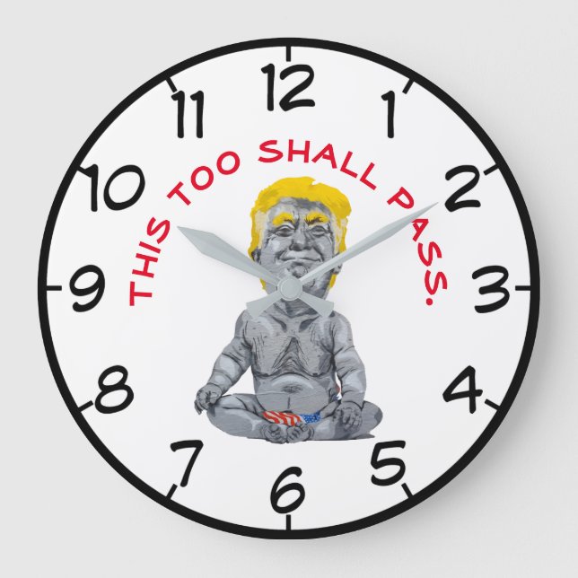 Auch das sollte die lustige Trump Baby American Fl Große Wanduhr (Vorderseite)